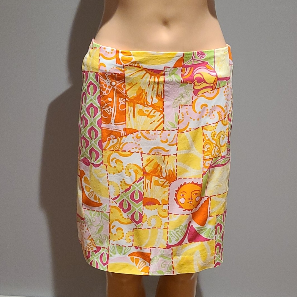 Lily Pulitzer fun swirl floral look skirt size 10